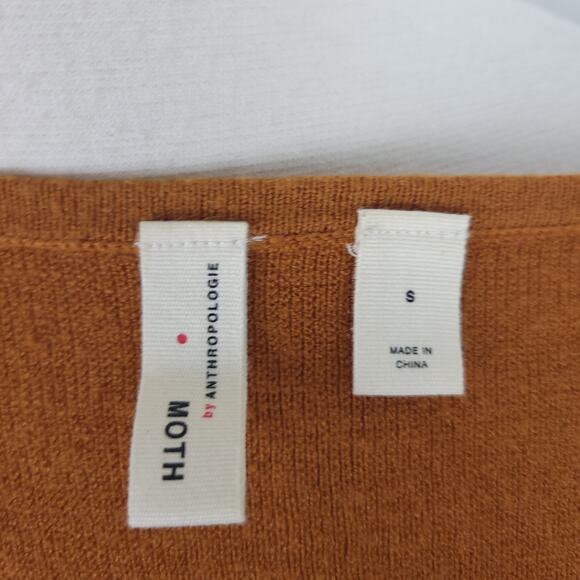 Moth Anthropologie Honey Caramel Chester Knit Sweater Dress Bell Sleeves Small - Picture 8 of 11
